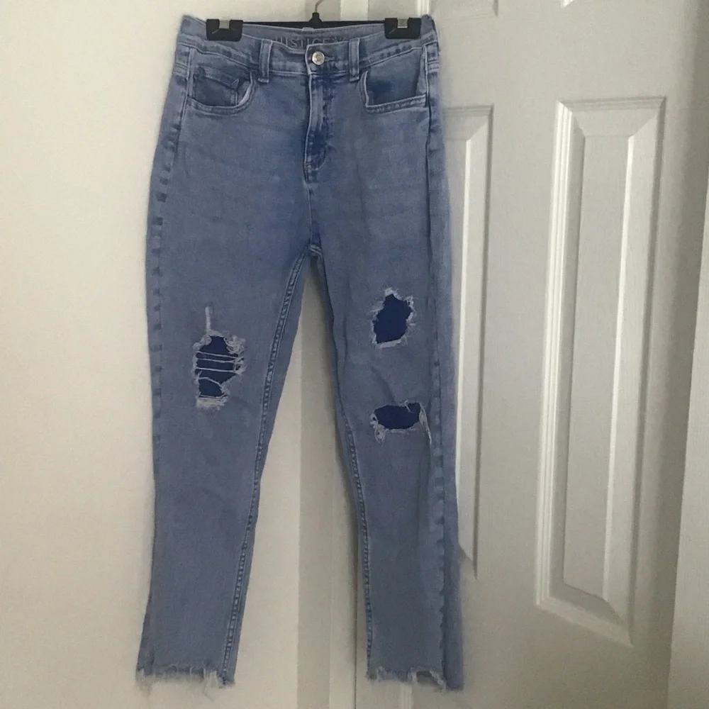 Girls fray detail stretch jeans